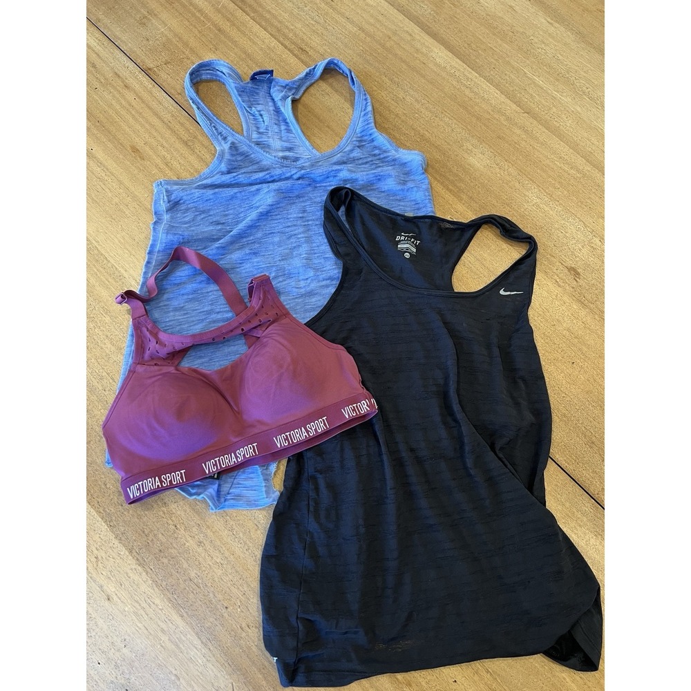 Victoria‎ Secret Tank Top Shirt Lot XS Missimo Nike Blue Black Purple 32b Sports
